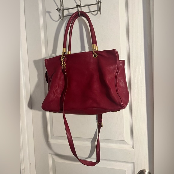 Marc by Marc Jacob's soft Slouchy Buttery red satchel handbag purse large - Picture 2 of 9